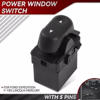 Кнопка переключателя стеклоподъемника со стороны пассажира сзади с электроприводом 5L1Z14529BA для Ford F150 Lincoln Mark LT Mercury Grand Marquis 2003 2005 чёрный