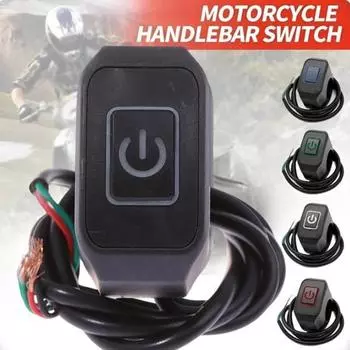 Кнопка переключения на руль мотоцикла, устойчивая к коррозии, водонепроницаемая, универсальная, подходит для руля, кнопка переключения света, аксессуары для фар белый