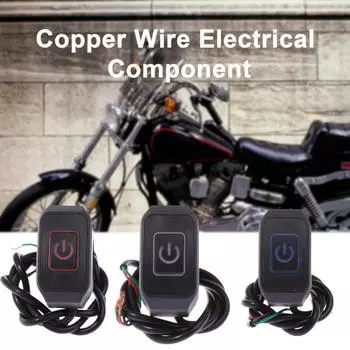 Кнопка переключения на руле мотоцикла, устойчивая к коррозии, водонепроницаемая, универсальная, подходит для переключателя света на руле, кнопочный аксессуар для фар синий