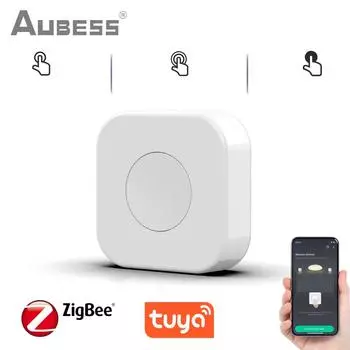 Кнопка Tuya ZigBee, умный переключатель сцен, связь с несколькими сценами, беспроводной пульт дистанционного управления, умный домашний шлюз Zigbee, нужен белый