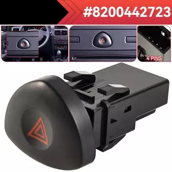 Кнопка включения аварийной сигнализации автомобиля для Renault Clio II MK2 Hatchback 2001-2006 8200442723 82000060036 8200634256