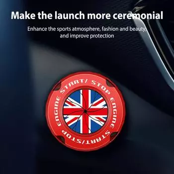 Кнопка запуска автомобиля Аксессуары Креативный чехол для кнопки запуска автомобиля Аксессуары для защиты от случайного прикосновения для автомобилей внедорожников красный