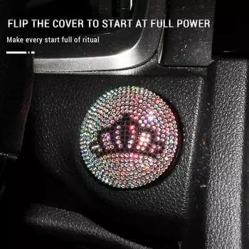 Кнопка запуска автомобиля Bling One Click, кнопка запуска и остановки двигателя в салоне автомобиля, защитный чехол, алмазные автомобильные аксессуары для девочек