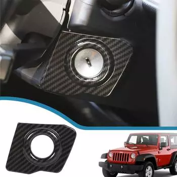 Кнопка запуска автомобиля, ручка переключателя, украшение для Jeep Wrangler JK 2007-2017, Jeep Compass 2007-2016, внутренние молдинги Carbon Fiber Grain