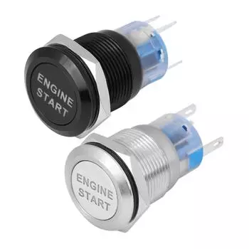 Кнопка запуска двигателя автомобиля, кнопка запуска стартера зажигания, запасная кнопка запуска двигателя 12 В, водонепроницаемая серебряный