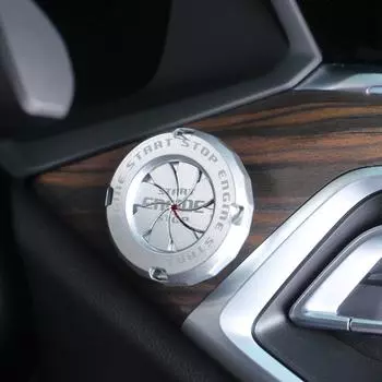 Кнопка запуска и остановки автомобиля одним нажатием Декоративная крышка Кольцо Металлическая ручка Защитная крышка зажигания Универсальные автомобильные аксессуары серебряный