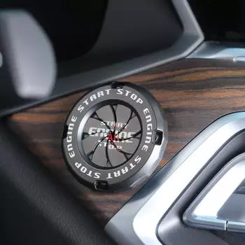 Кнопка запуска и остановки автомобиля одним нажатием Декоративная крышка Кольцо Металлическая ручка Защитная крышка зажигания Универсальные автомобильные аксессуары серебряный