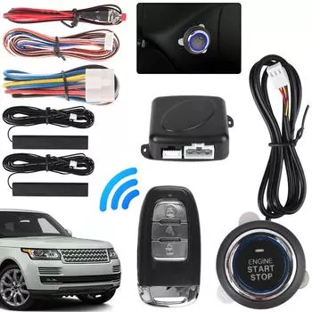 Кнопка запуска и остановки двигателя 12 В, универсальная кнопка запуска двигателя, выключатель зажигания и стартера, автомобильная сигнализация, бесключевой доступ, стартер, противоугонная система Mobile APP English