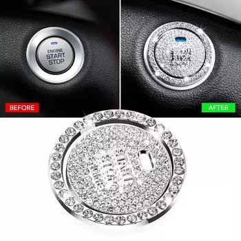 Кнопка запуска и остановки двигателя автомобиля, украшение с кристаллами для Renault Megane 2 3 Duster Logan Clio 4 3 Laguna 2 Sandero Scenic