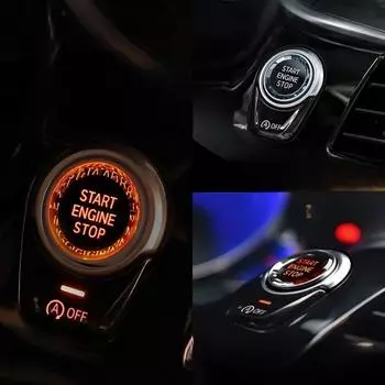 Кнопка запуска и остановки двигателя Аксессуары для BMW X1 X5 E70 X6 E71 Z4 E89 1 3 5 серии E90 E91 E92 E60 Замена крышки автомобиля синий