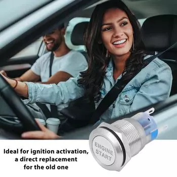 Кнопка запуска и остановки двигателя, металлическая вращающаяся кнопка запуска двигателя, автомобильные аксессуары, кнопка запуска и остановки автомобиля со светодиодом, своими руками чёрный