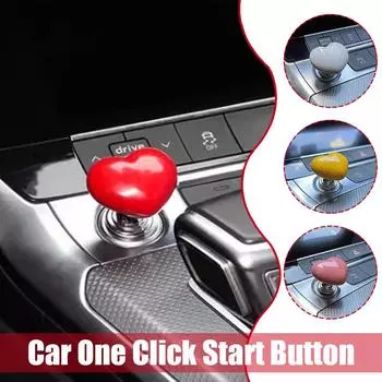 Кнопка запуска в форме сердца Push Start Auto Ignition Rocker Ceramic Car Engine Button PushStart One-Touch Automotive O7D8 жёлтый