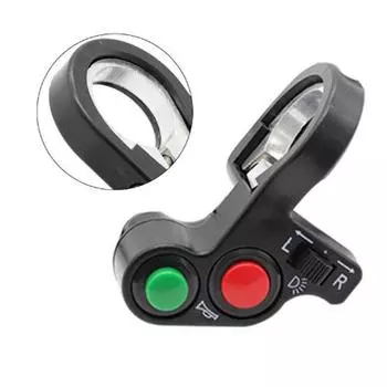 Кнопка запуска звукового сигнала на руле мотоцикла 7/8 дюйма чёрный