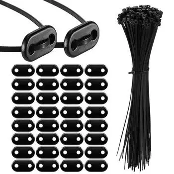 Кнопки для защитного экрана с хомутами Комплект для крепления защитного экрана для ограждения Всепогодный защитный экран Монтажные аксессуары для ограждения балкона Сад 50pcs