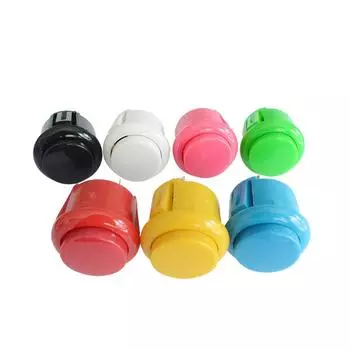 Кнопки консоли 24 мм Аркадные кнопки Переключатель встроенный для Frame Machine/Arcade/Gift Machine красный