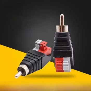 Кнопочная аудиоголовка RCA, беспаечная клеммная колодка AV для гнезда Lotus Male/Female RCA female