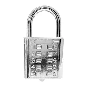Кнопочный кодовый замок из цинкового сплава с цифрами и паролем для картотечного шкафа на колесиках серебряный