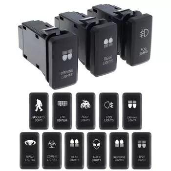 Кнопочный переключатель с синей подсветкой 12 В, совместимый с Toyota Hilux/Prado 120 Sasquatch Light