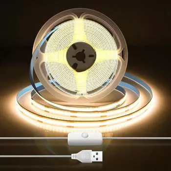 Кнопочный переключатель управления USB светодиодные ленты лампа 1м 2м 3м 4м 5м ТВ фоновое освещение luz COB светодиодный светильник для украшения дома комнаты 1m