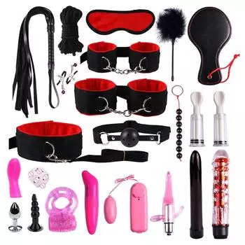 Кнут Веревочный Костюм Массажный Анальный Анальная Пробка Кольцо Вибратор Пара SM Комплект Игрушки Набор