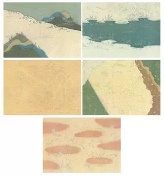 Kobaido Kana Ryoshi Ise Collection размер 50 листов 10 листов (2) Полу-Кайши (5 узоров, каждый)