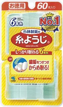Kobayashi Thread Pick Floss Pick Dental Floss 60 Pieces Pharmaceutical s &