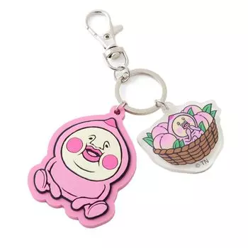 Kobito Zukan Rubber Key Chain with Charm Clown Mojiri