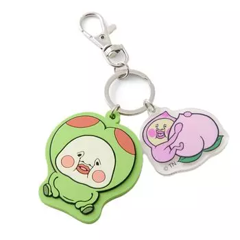 Kobito Zukan Rubber Keychain with Charm Sumomonouchi