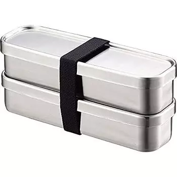 Kobo Aizawa 70134 Lunch Box, Square Length, Slim, 2-Tier