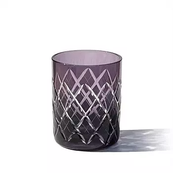 Kobo Edo Kiriko Yarai Crest Старая стеклянная деревянная коробка Сделано в Японии [официальный Taimuro] (Эдо Пурпурный) ТБ90115-1М