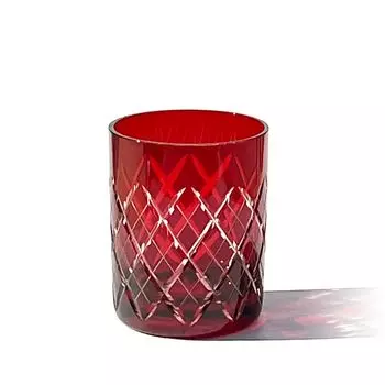 Kobo Edo Kiriko Yarai Crest Старая стеклянная деревянная коробка Сделано в Японии [официальный Taimuro] (красный) ТБ90115-1Р красный