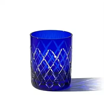 Kobo Edo Kiriko Yarai Crest Старая стеклянная деревянная коробка Сделано в Японии [официальный Taimuro] (Рури) ТБ90115-1Б