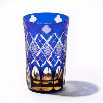 Кобо Эдо Кирико Ёцуба со стаканом Yarai Uoko TB94419AB в деревянной коробке, сделано в Японии [Официальный представитель Таймуро] (Эмбер Рури)