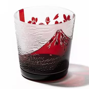 Kobo Official Direct Edo Glass Red Fuji и Cherry Blossom Бесплатная подарочная коробка для стакана Сделано в Японии [Taimuro Sales] (красный) ТБ022-204Р
