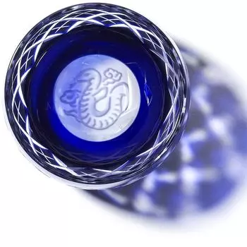 Kobo official direct Edo Kiriko Zodiac cup in wooden box Made in Japan [Taimuro sales] Snake (Ruri) TB90132-106B