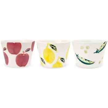 Kobo Sho Fresh Art Y Cup Средний набор из 3 Bean Hasami Ware Сделано в Японии J-kitchens ~ (Яблоко Лимон)