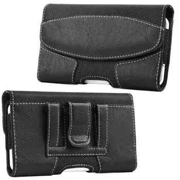 Кобура для телефона с зажимом для ремня, чехол для iPhone 16, 15, 14, 13 Pro Max, Samsung, Xiaomi, Huawei, кожаная поясная сумка для мобильного телефона, универсальный магнитный чехол Size L коричневый