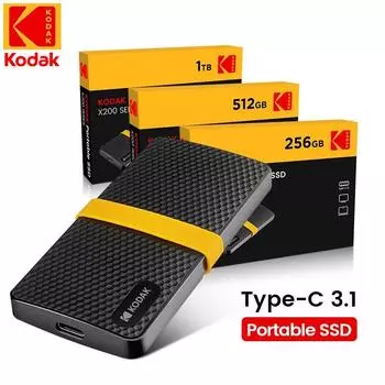 KODAK X200 Mini PSSD USB3.1 Внешний жесткий диск Твердотельный PSSD для ПК, ноутбуков, настольных компьютеров 512GB