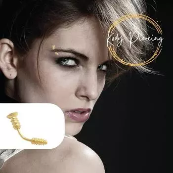 КОДИ ПИРСИНГ Винт для бровей с позолотой 18 карат и серебром 925 пробы - качественный пирсинг