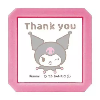 Kodomonokao Stamp Sanrio Characters Penetration Seal SQ you Kuromi/Thank 2411-014
