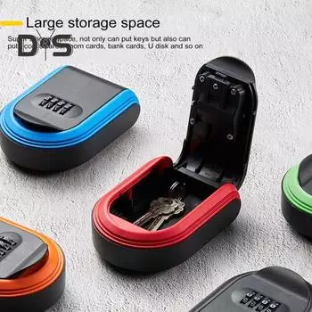 Кодовый замок для ключей, домашний офис, гараж, вход в квартиру, настенное крепление, большая емкость, 4 цифры, сбрасываемый код, ящик для ключей от дома оранжевый