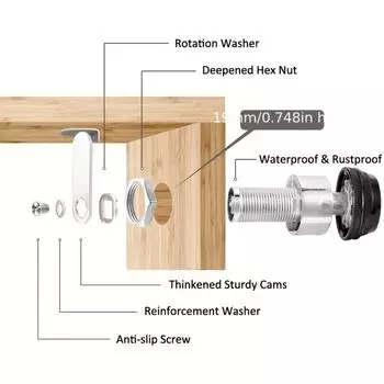 Кодовый замок из цинкового сплава с тремя цифрами — надежный замок с паролем для шкафов и ящиков, нескользящая ручка, не требует сборки, подходит для защиты почтовых ящиков и дверей Black 20mm