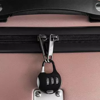 Кодовый замок с 3-значным кодом, удобный компактный дизайн, портативный многоцелевой, сбрасываемый пароль для дорожного чемодана чёрный