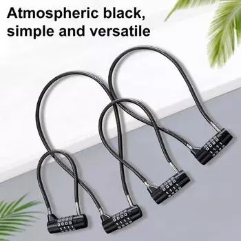 Кодовый замок с 4 цифрами, тросовый защитный кодовый замок из цинкового сплава, многоцелевой замок для общежития, спортзала, шкафчика, багажа, противоугонный парольный замок 17.5cm