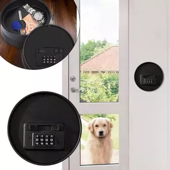 Кодовый замок, сейф для секретного хранения ключей и ценных вещей, тайное отделение, сейф для хранения чёрный