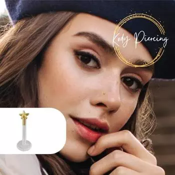 KODY PIERCING 14K GOLD Labret Bioflex с головкой Star Design