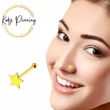 KODY PIERCING Булавка для носа со сферической головкой из 9-каратного золота - качественный пирсинг