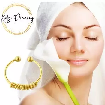 KODY PIERCING Ювелирные изделия из 9-каратного золота для пирсинга Пружинное кольцо с перегородкой - Качественный пирсинг