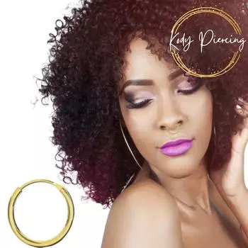 KODY PIERCING Кольцо из цельного золота 9 карат для пирсинга носа/уха с застежкой - 10 мм
