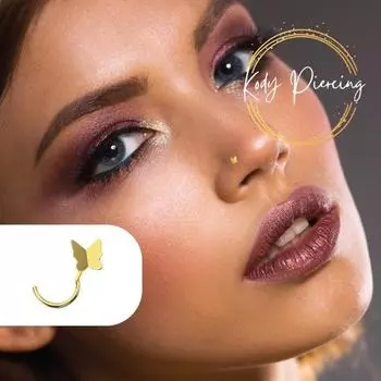 KODY PIERCING Винт для пирсинга носа-бабочки из желтого золота 9 карат - качественный пирсинг